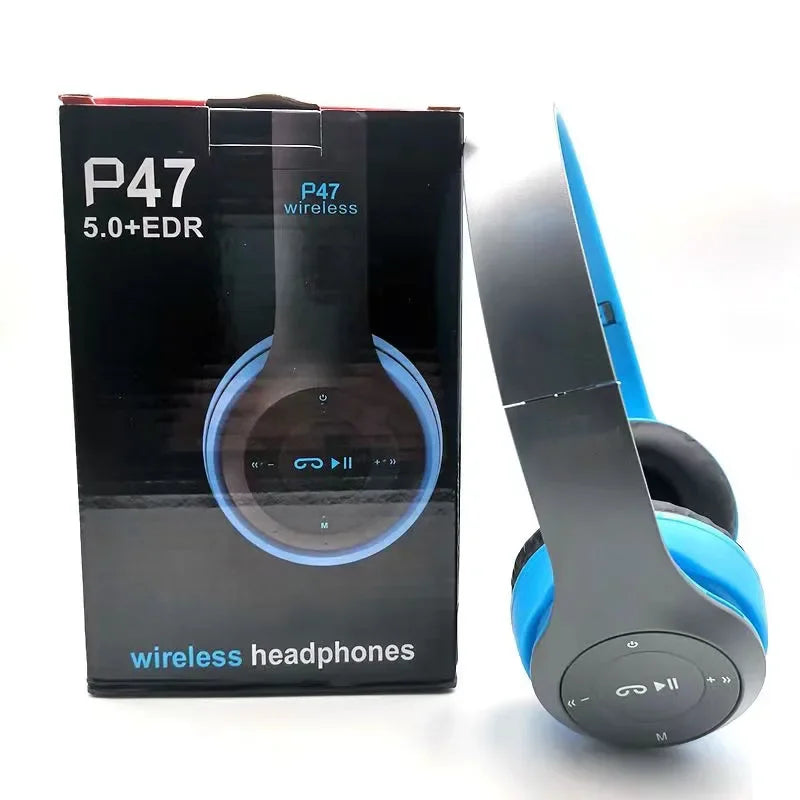 P47 Wireless Bluetooth Headphone With Microphone Foldable Headsets Bass HiFi Sound Music Stereo Earphone For Smartphones TV Game Zpaxo