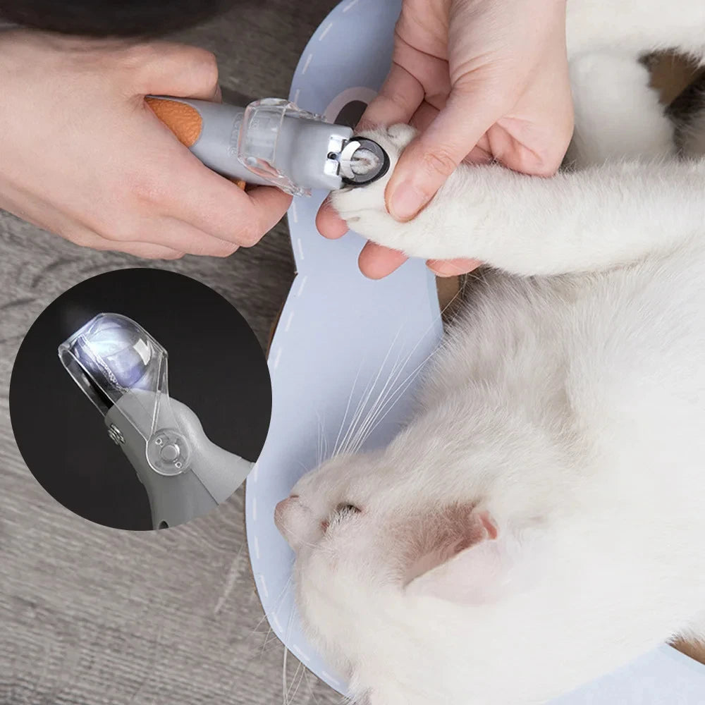 Professional Pet Nail Clipper Scissors LED Light Cat Dog Clippers
