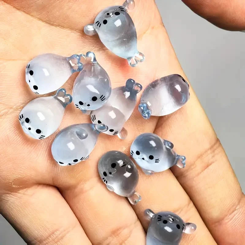 10 20 100-PCS Luminous Mini Seal Miniature Living Decor Marine Animal