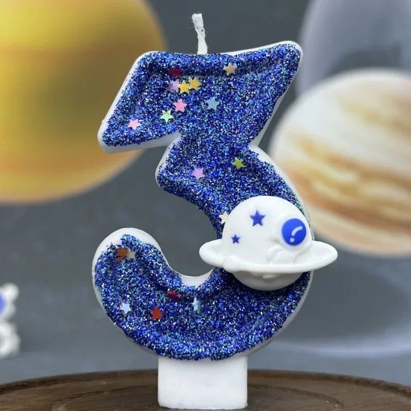 Boys Space Universe Birthday Number Candle Cake Topper Cake Topper Zpaxo 3