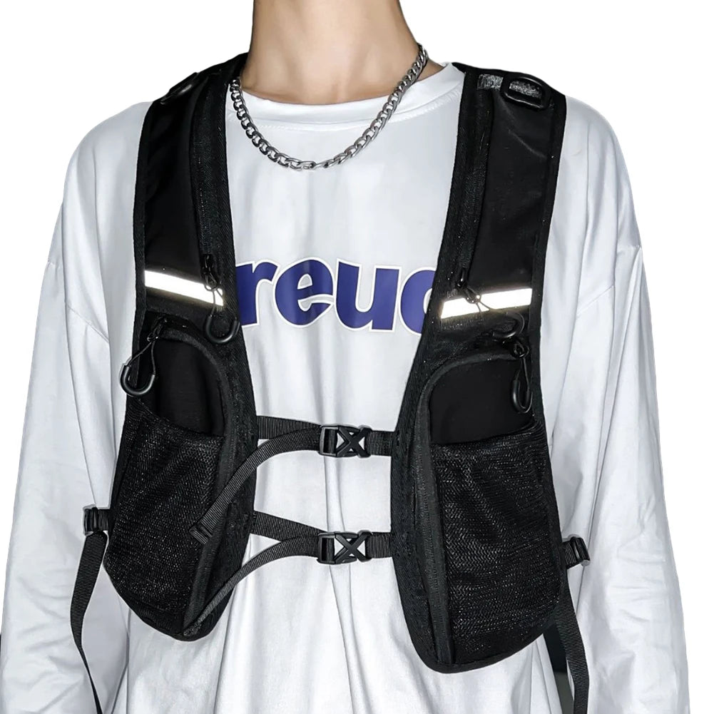 Reflective Storage Phone Bag Functional Vest Lightweight Backpack