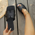 2025 New Women Slippers Luxury Trend Outdoor Flat Slippers Female Trend Beach Sandals Brand Designer Shoes Big Size Slides Woman Zpaxo black 43