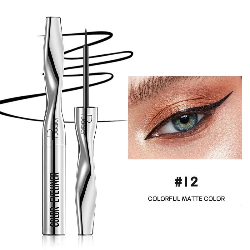 Colourful Eyeliner Liquid Waterproof Matte Pearllight Pen Long Zpaxo 12