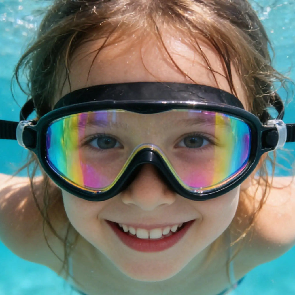 Kids Swim Goggles Antifog Glasses Nose Clip Earplugs HD View Swimming