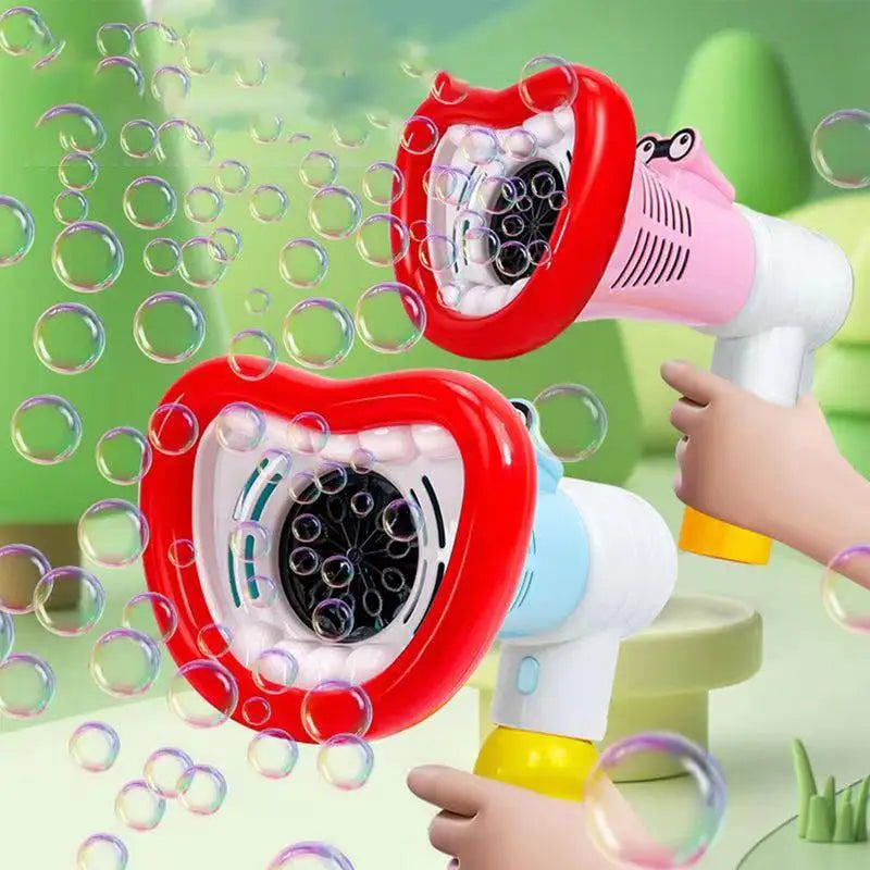 Kids Bubble Machine Large Mouth Electric Maker Machine Portable 10 Holes Handheld Beach Toy For Backyard Boys Girls Garden Fun Zpaxo