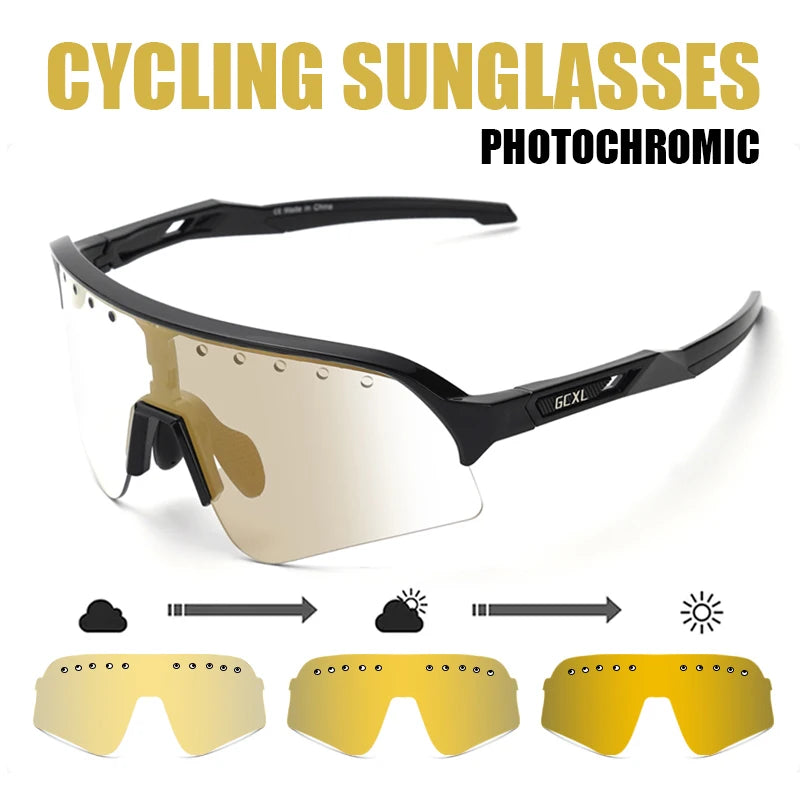Photochromic Cycling Sunglasses 2024 Bicycle Eyewear Men Women Sports Glasses Road Mountain Bike Fashion Outdoor Running Goggles Zpaxo