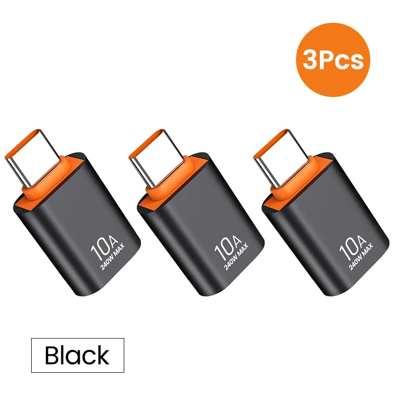 10A USB C OTG Adapter Converter 3 0 240W Laptop Xiaomi Macbook Zpaxo 3PCS Type-c to USB B