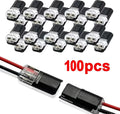 100 2 Pin Way Universal Compact Pluggable LED Wire Connector Zpaxo 100pcs