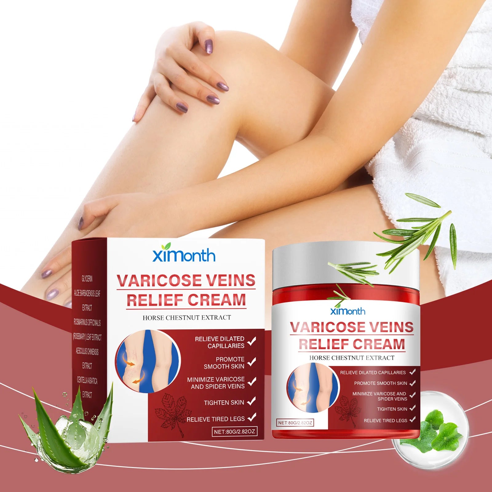 Ximonth Varicose Vein Relief Cream – Leg Swelling & Circulation Leg Relief Cream Zpaxo