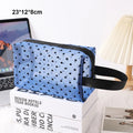New Heart Transparent Mesh Makeup Bag Multifunction Portable Ladies Toiletry Storage Bag Blue/Purple Lipstick Organizer Bags Zpaxo Blue 23-12-8cm