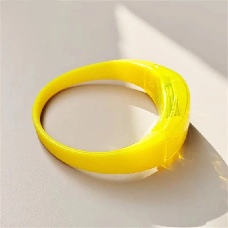 LED Voice Activated Sound Control Bracelets Silicone Flashing Bangle Zpaxo Yellow 6pcs