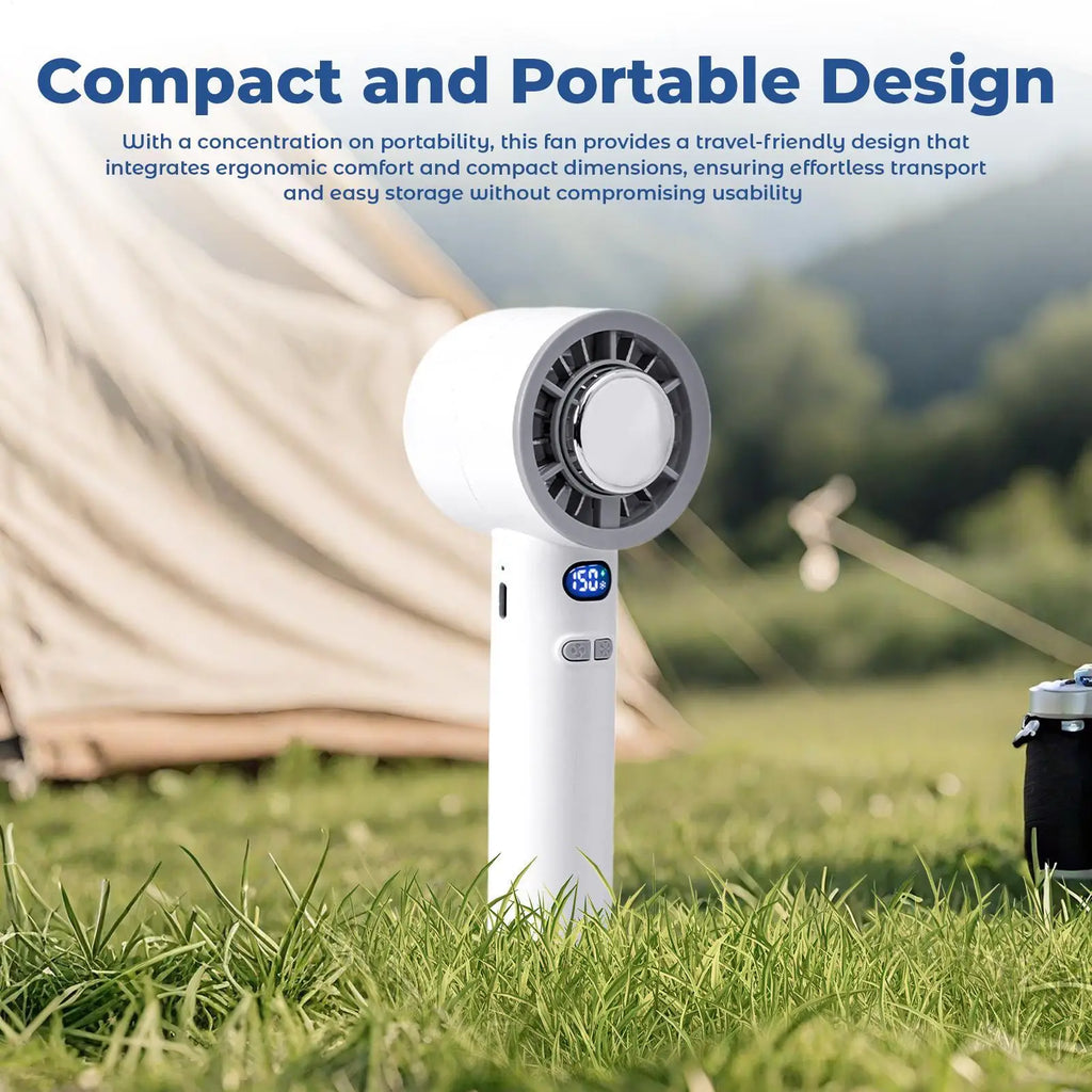 Portable Fan 3 Wind Speeds Hand Fan Rechargeable For Women Men Students Travelers Gardeners Visitors Hikers Parks Camping Picnic Zpaxo