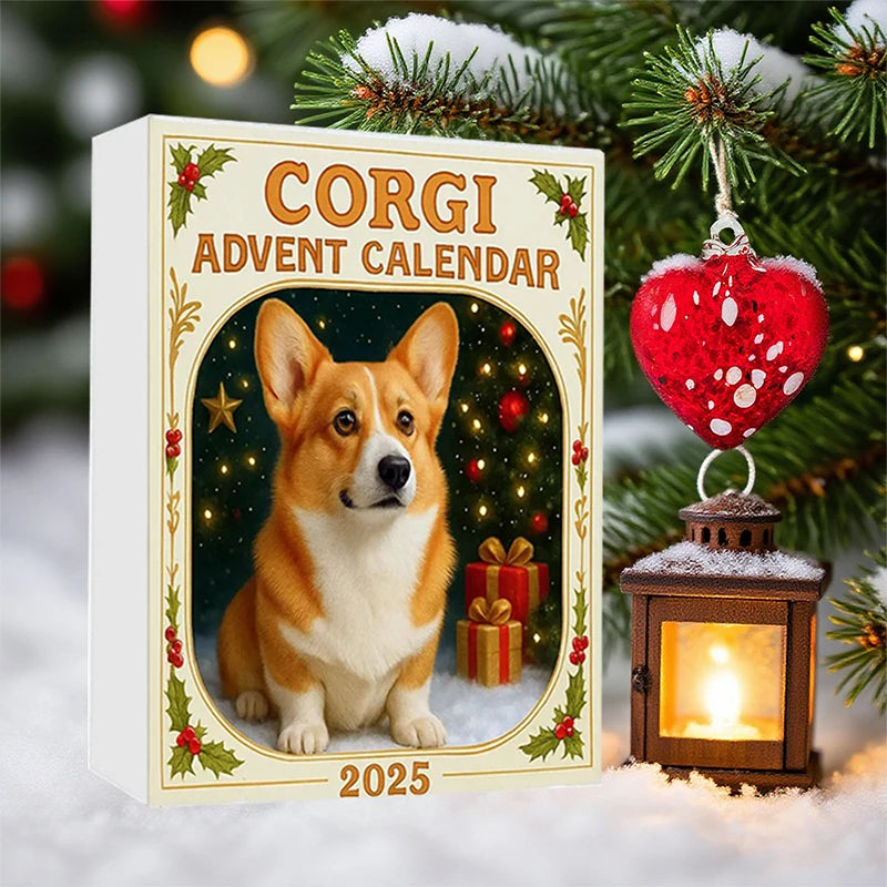 Coigi Advent Calendar 2025, 24 Days Countdown With Cute Corgi Mini Ornaments, Dog-Themed Christmas Decoration Set For Home Décor Zpaxo
