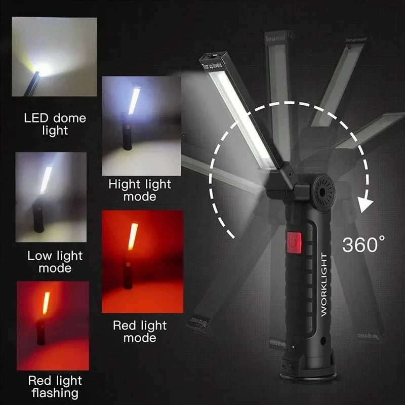 KDULIT COB LED Work Light – Magnetic, Rechargeable, 5 Modes
