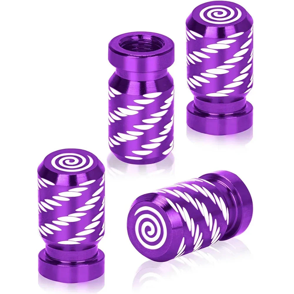 4-Pack Metal Tire Valve Stem Caps – Car, Motorcycle & Bike
