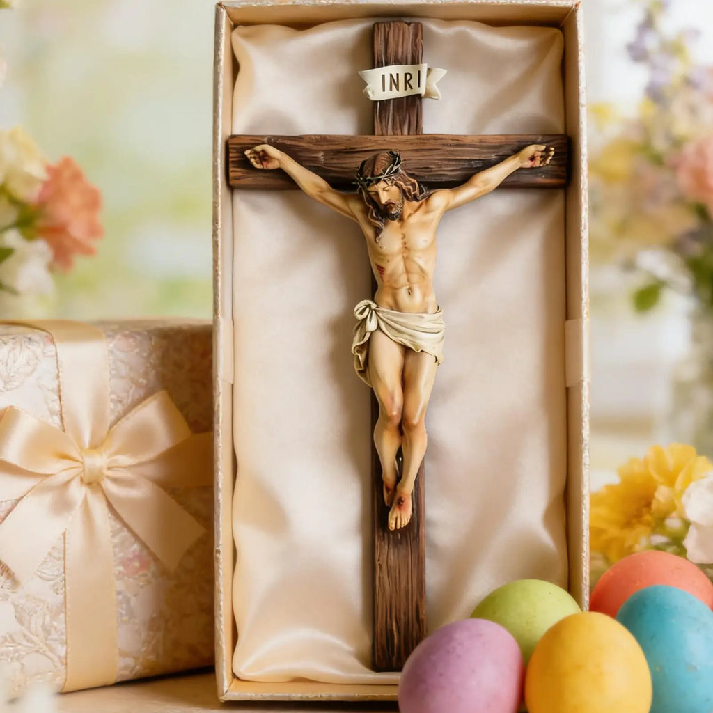 Jesus Decor 9.6 Inch Resin Religious Decoration Jesus Statue for Home Wall Table Room Bookshelf Church Display Indoor Easter Zpaxo