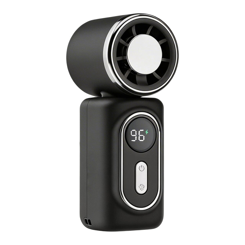 Small Pocket Fan Hands-free Portable Adjustable 5-Speed LED Display Zpaxo Black Refrigeration