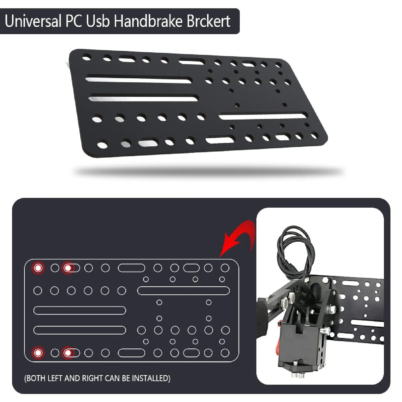 USB Handbrake Mount Plate Desk Bracket Multiple Hole Adapter SIM