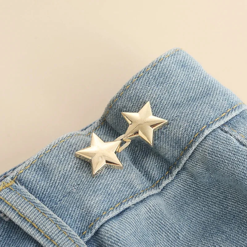 1 Pair Jeans Button Adjustable Clips for Pant Skirts Waist Tightener Buckle Snap Button Adjuster Pants Pin Retractable Button Zpaxo F