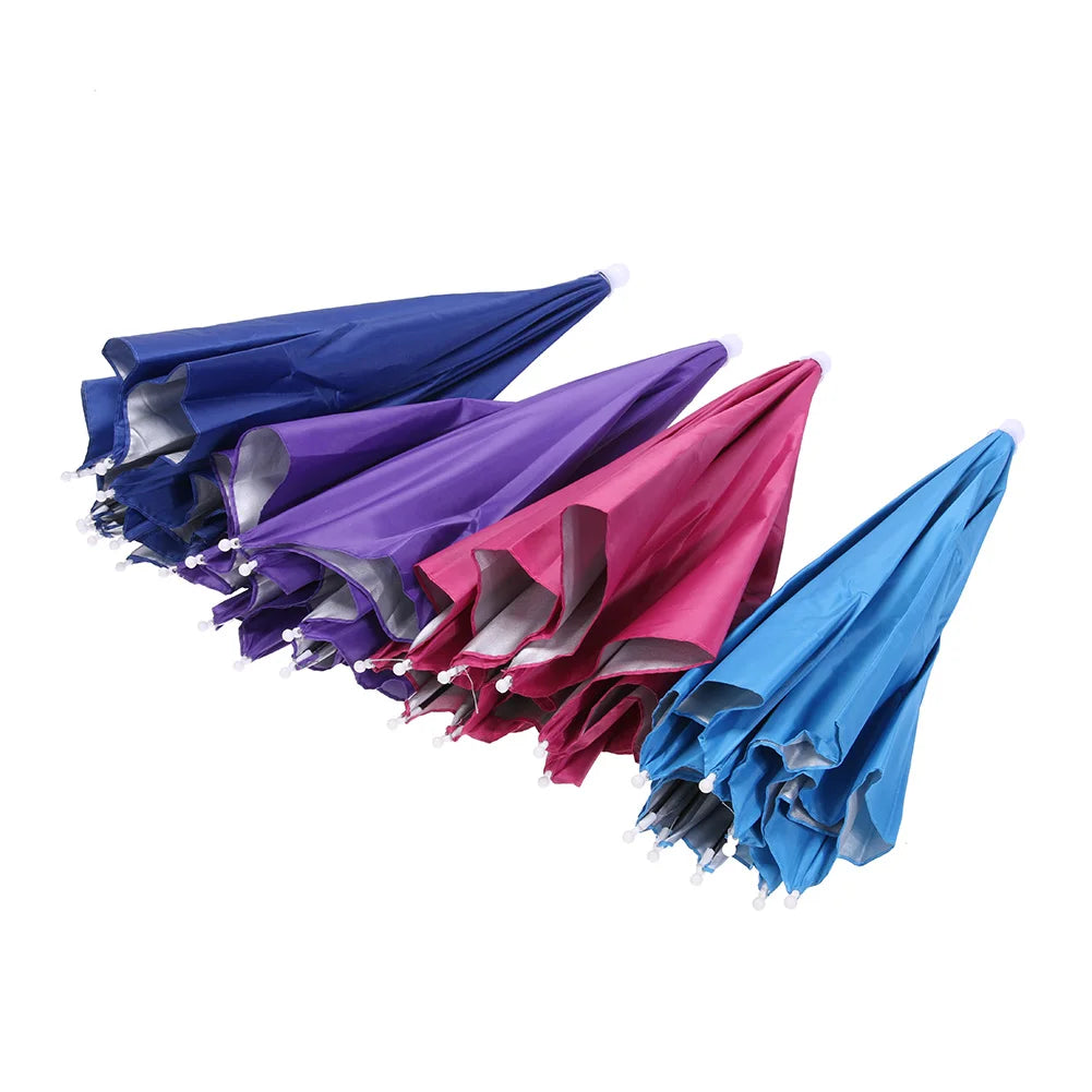 Headworn Umbrella with Elastic Band Anti-Rain Headwear Brolly Cap Waterproof Sunscreen Hat Umbrella Universal for Camping Hiking Zpaxo