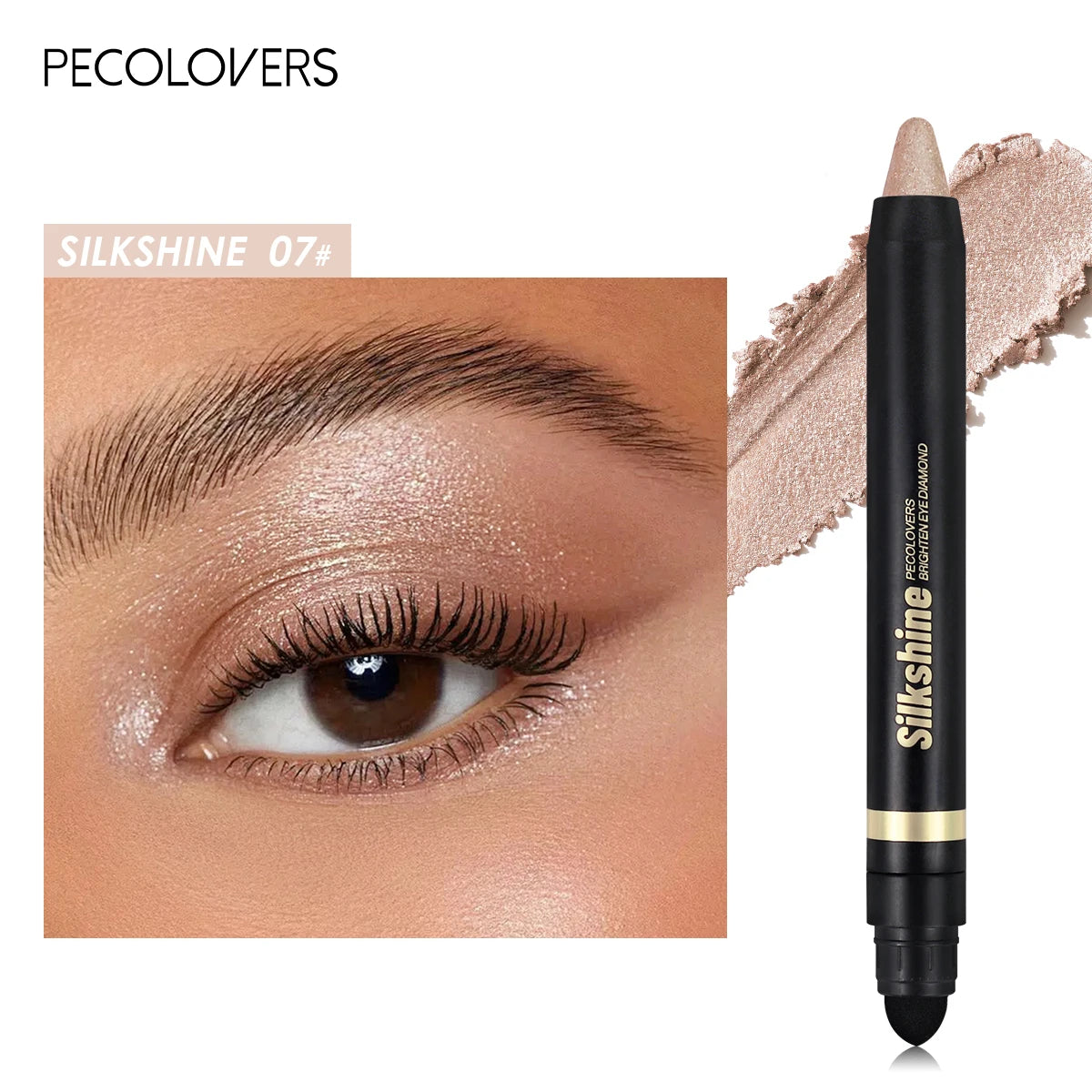 Smoky Eyeshadow Pencil Stick Waterproof Pearlescent Metallic Glitter Eye Shadow Highlighter Pen Makeup Tool Zpaxo 07