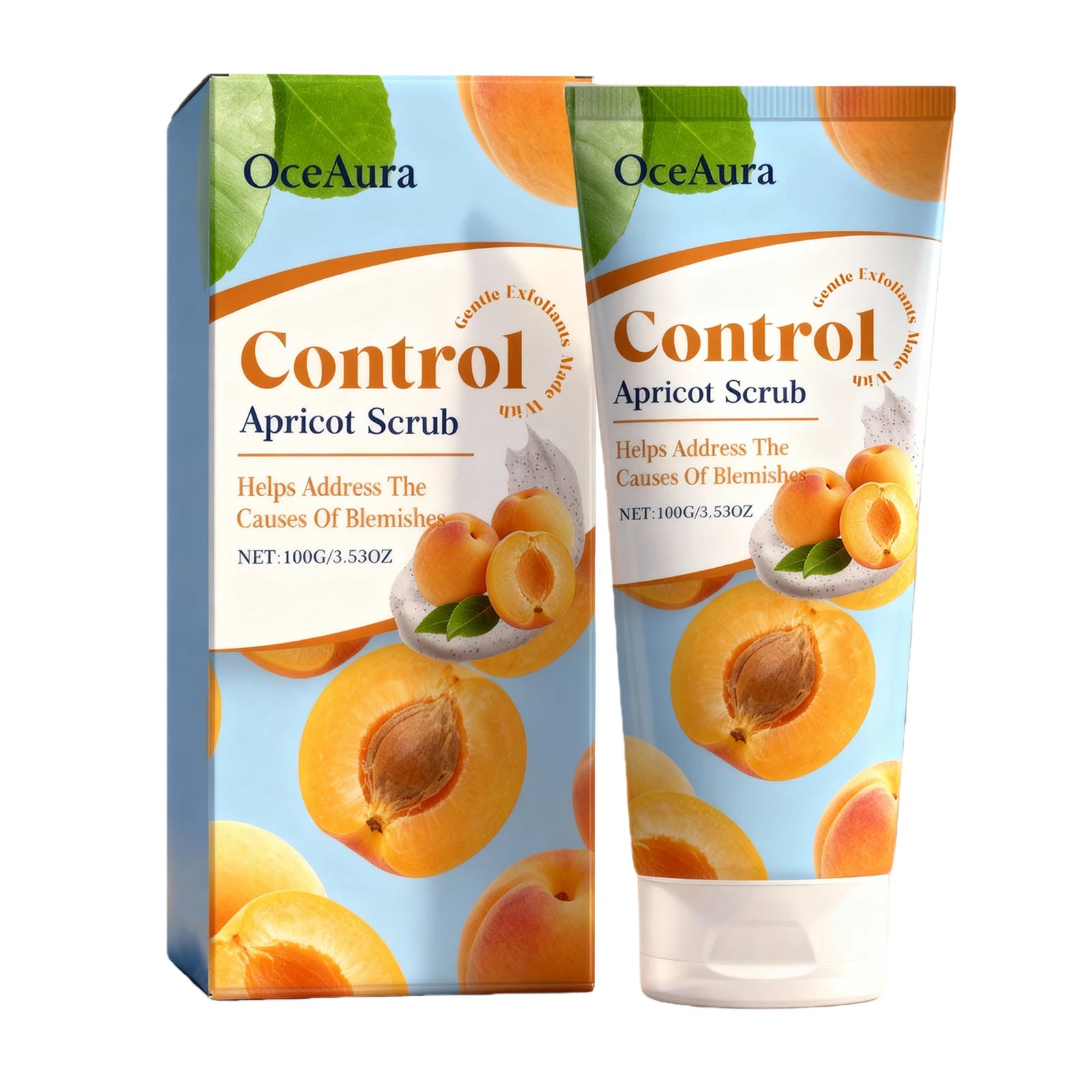 Exfoliating Apricot Facial Scrub Improves Skin Smoothness Evens Tone Zpaxo 100g boxed