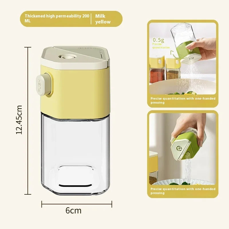 2026 New Kitchen Quantitative Salt Bottle Spice Can Pepper Chili Powder Jar Glass Seasoning Tank Sealed Moisture-proof Gadgets Zpaxo C