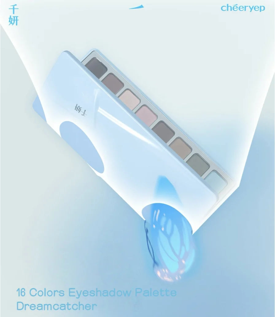 Qianyan Cheeryep Eyeshadow Palette Dreamcatcher Blue Matte Satin Zpaxo
