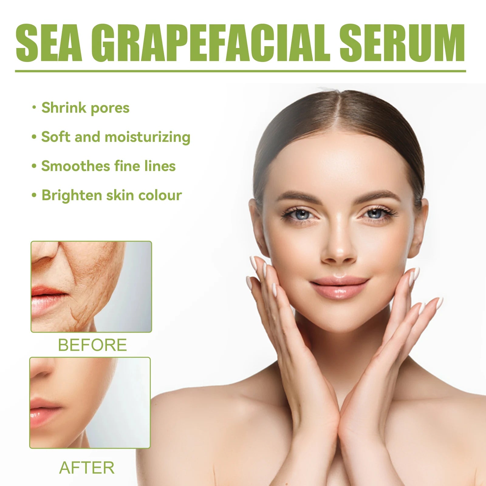 EELHOE Sea Grapes Polypeptide Facial Moisturizing Essence Improve Collagen Antioxidants Deeply Moisturize Your Dry Skin 35ml Zpaxo