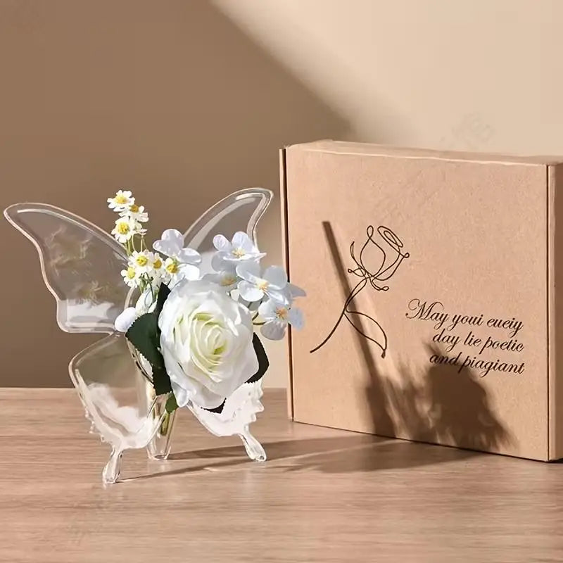 2pcs Butterfly Vase Centerpieces – Clear Acrylic Bud for Holidays, Weddings & Flower Arranging Zpaxo