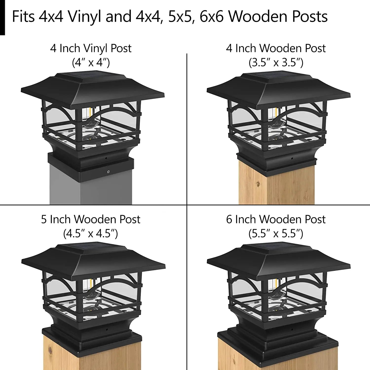 Solar Post Cap Lights Outdoor Panel Lamp Fence Deck Garden Patio Zpaxo