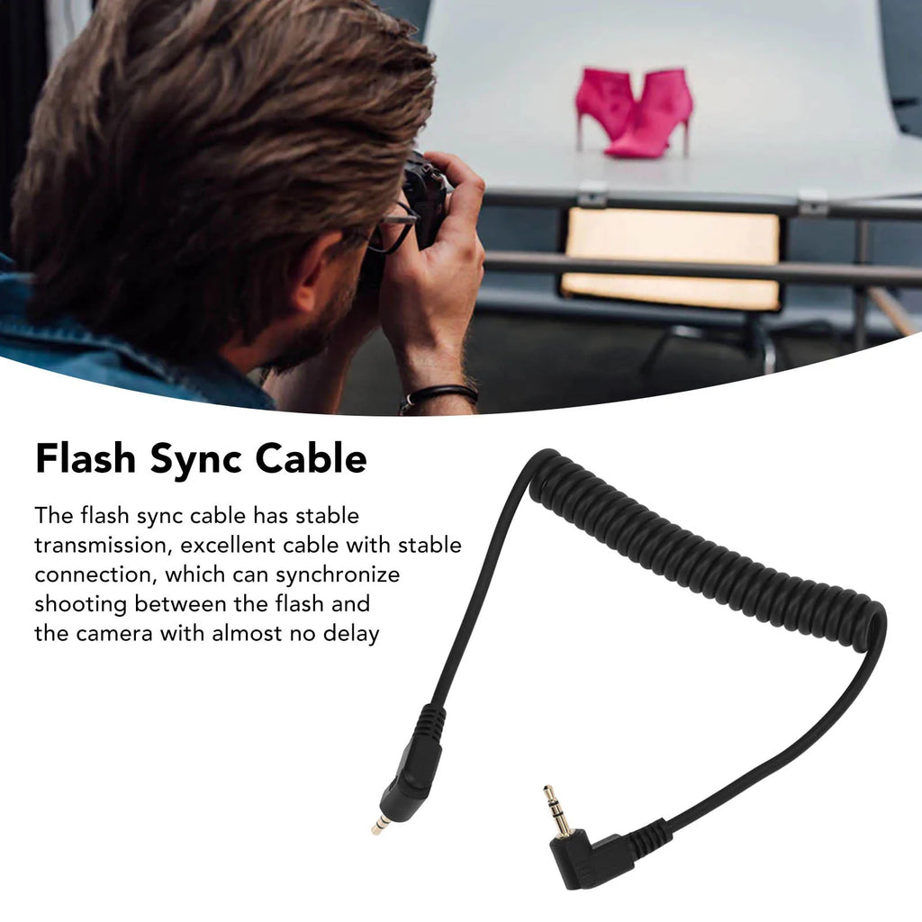 Flash Sync Cable Male Coiled Cord Olympus Camera EM Series DSLR