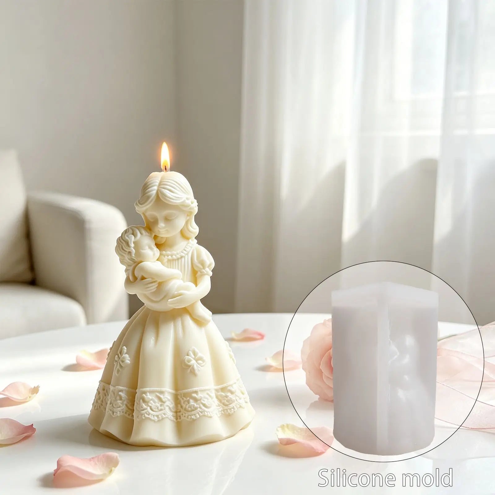 3D Mother & Baby Silicone Mold – Candle Soap Plaster DIY Craft Silicone Craft Mold Zpaxo