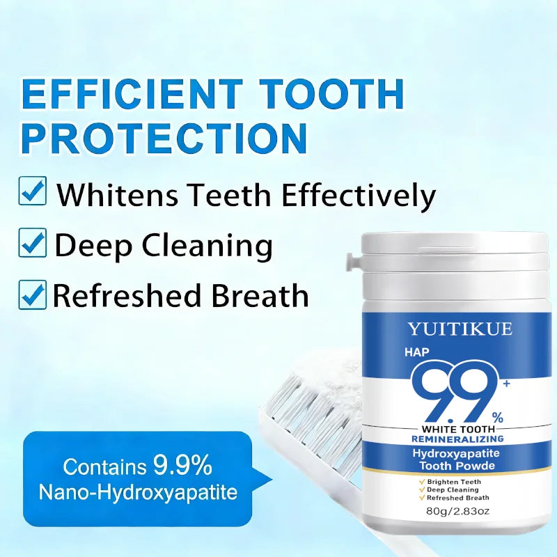 YUITIKUE 9.9% Hydroxyapatite Tooth Powder – Deep Clean & Whiten Hydroxyapatite Tooth Powder Zpaxo