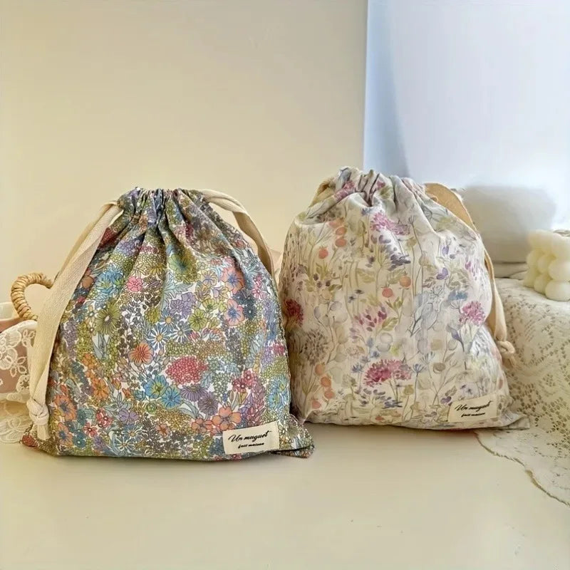 Hot Embroidery Bow Drawstring Bag, Multi-purpose Storage Box, Portable Travel and Home Dust Bag, Mom and Diaper Bag YUZI Zpaxo
