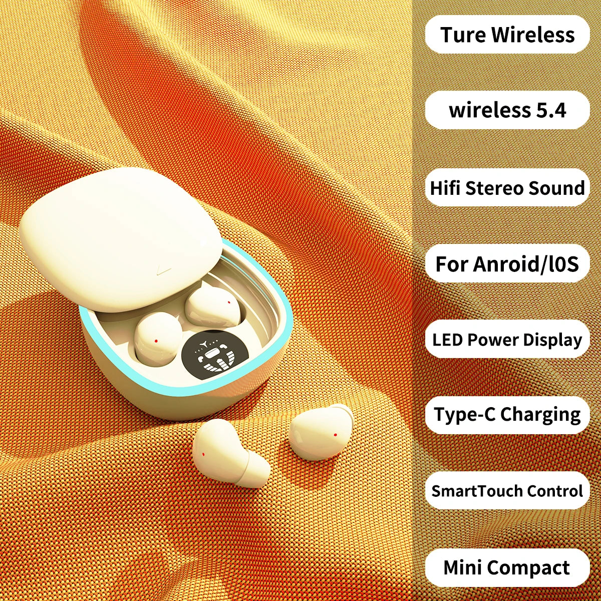 MINI13-N Ultra Small Mini Invisible Wireless Bluetooth Earphones Ear Zpaxo beige