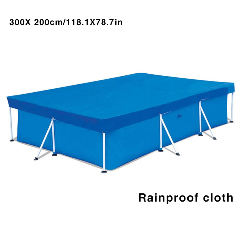 Rectangle Pool Cover Waterproof PE Foldable Inflatable Pool Cover for above Ground Pool Family Pool Cover Outdoor Paddling Zpaxo