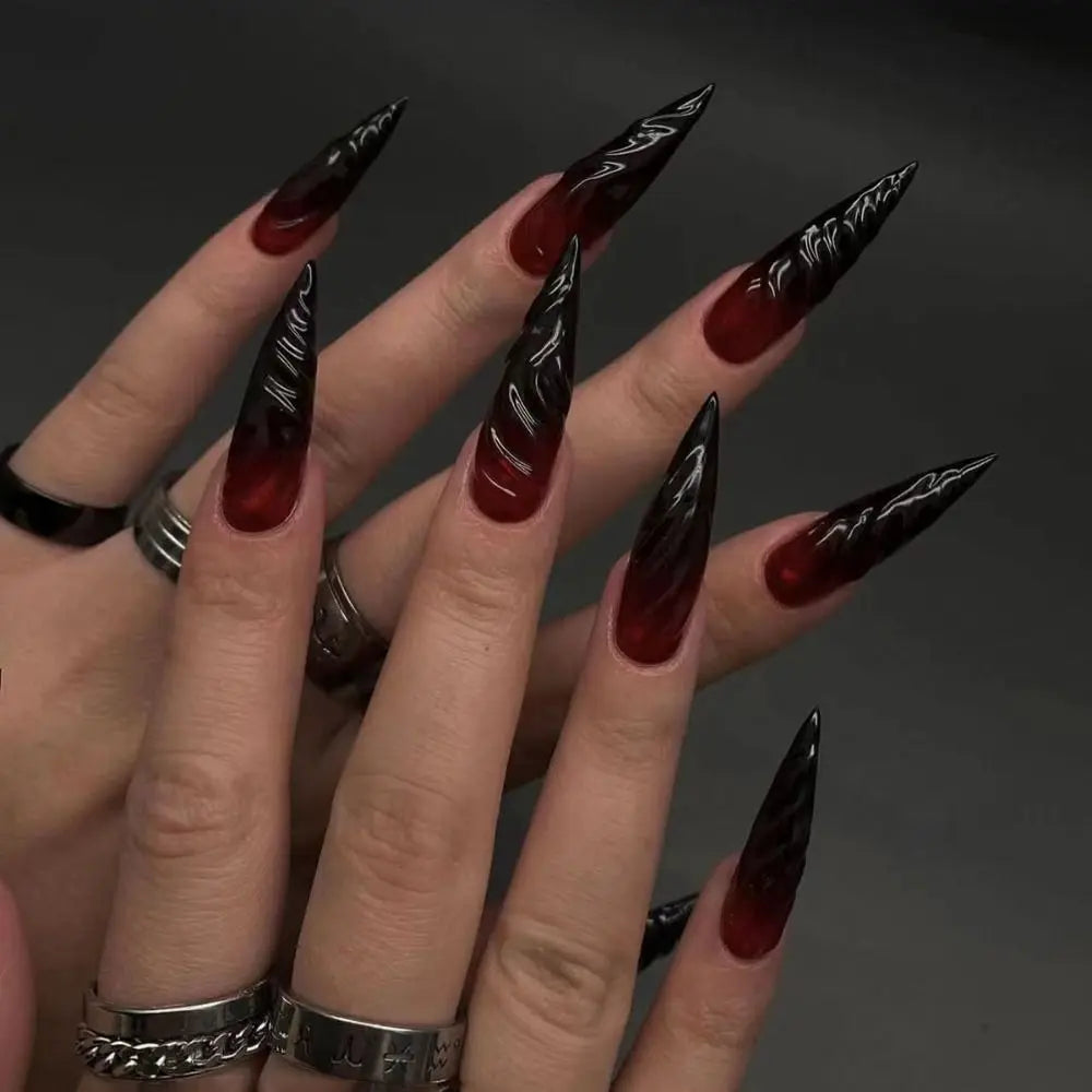 Manicure Long Almond False Nails Stiletto Ballerina Fake Nials Zpaxo JP3415