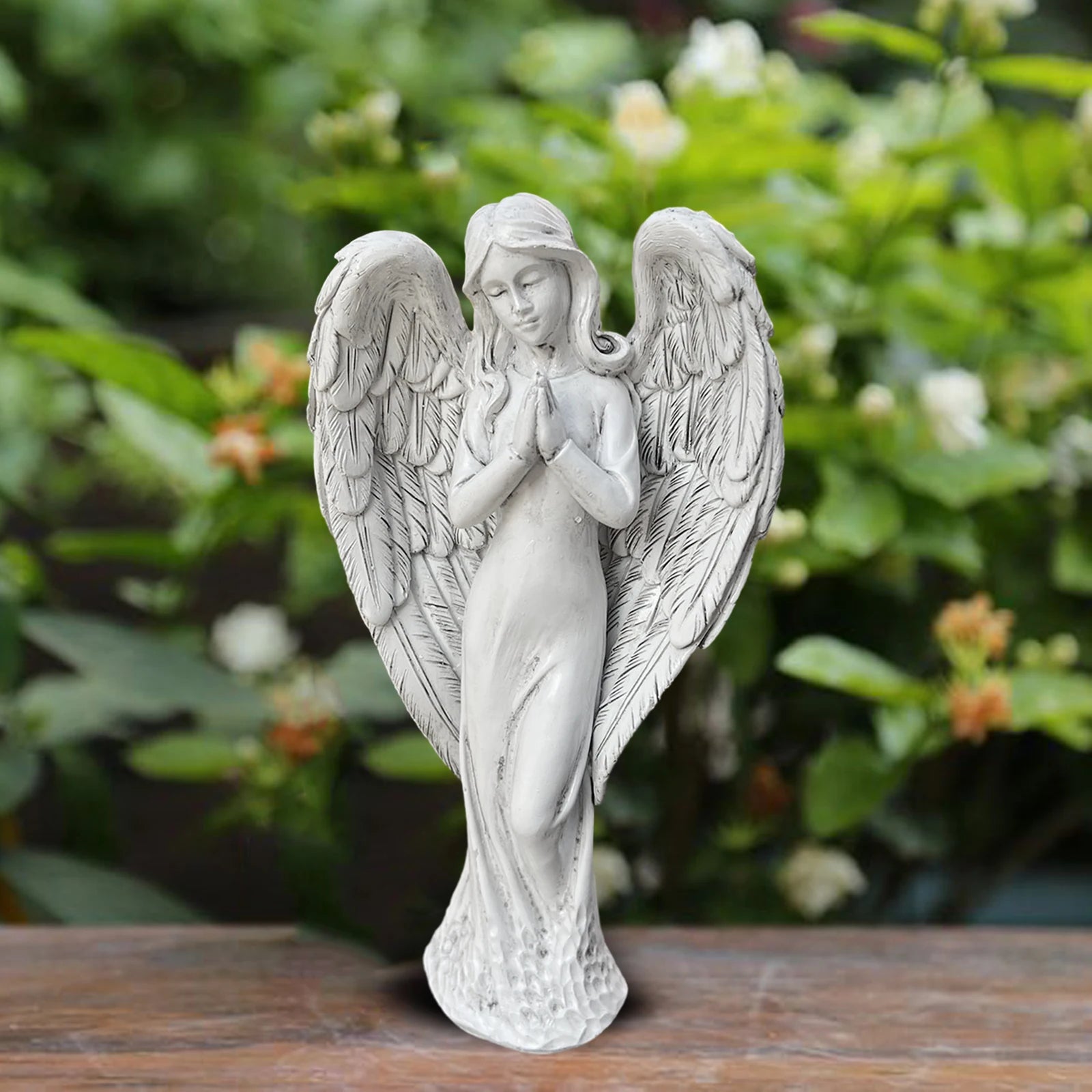 Angel Garden Statue Outdoor Decoration Height Memorial Decor Praying Zpaxo