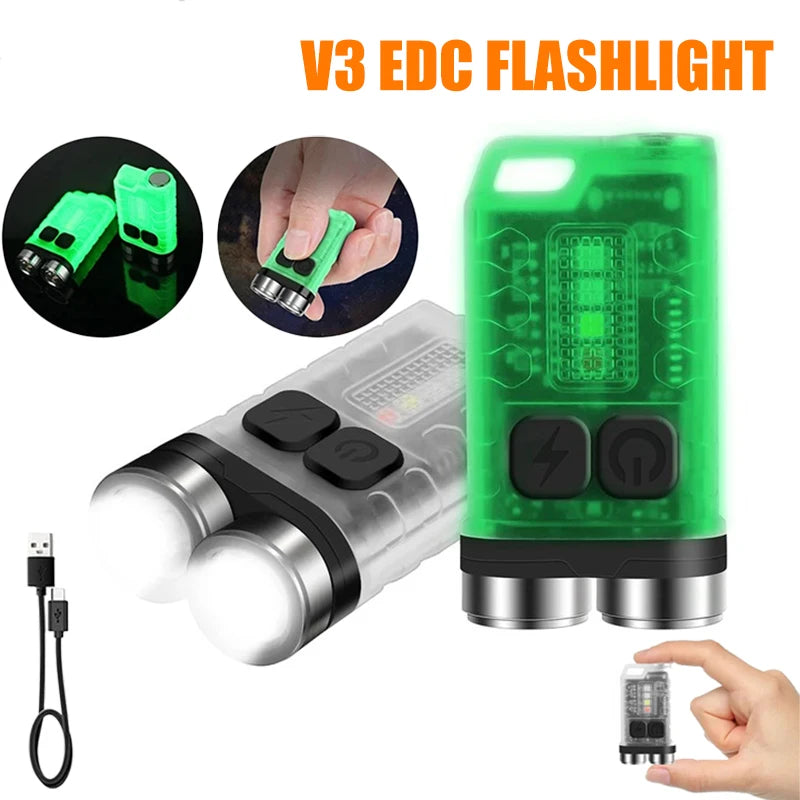 KDULIT V3 EDC Mini Keychain Flashlight UV Type-C Rechargeable