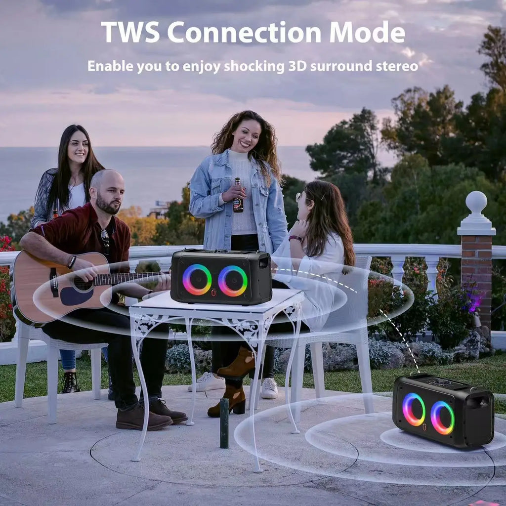 T22 Portable Bluetooth Speaker Led Light Outdoor Dual Wireless