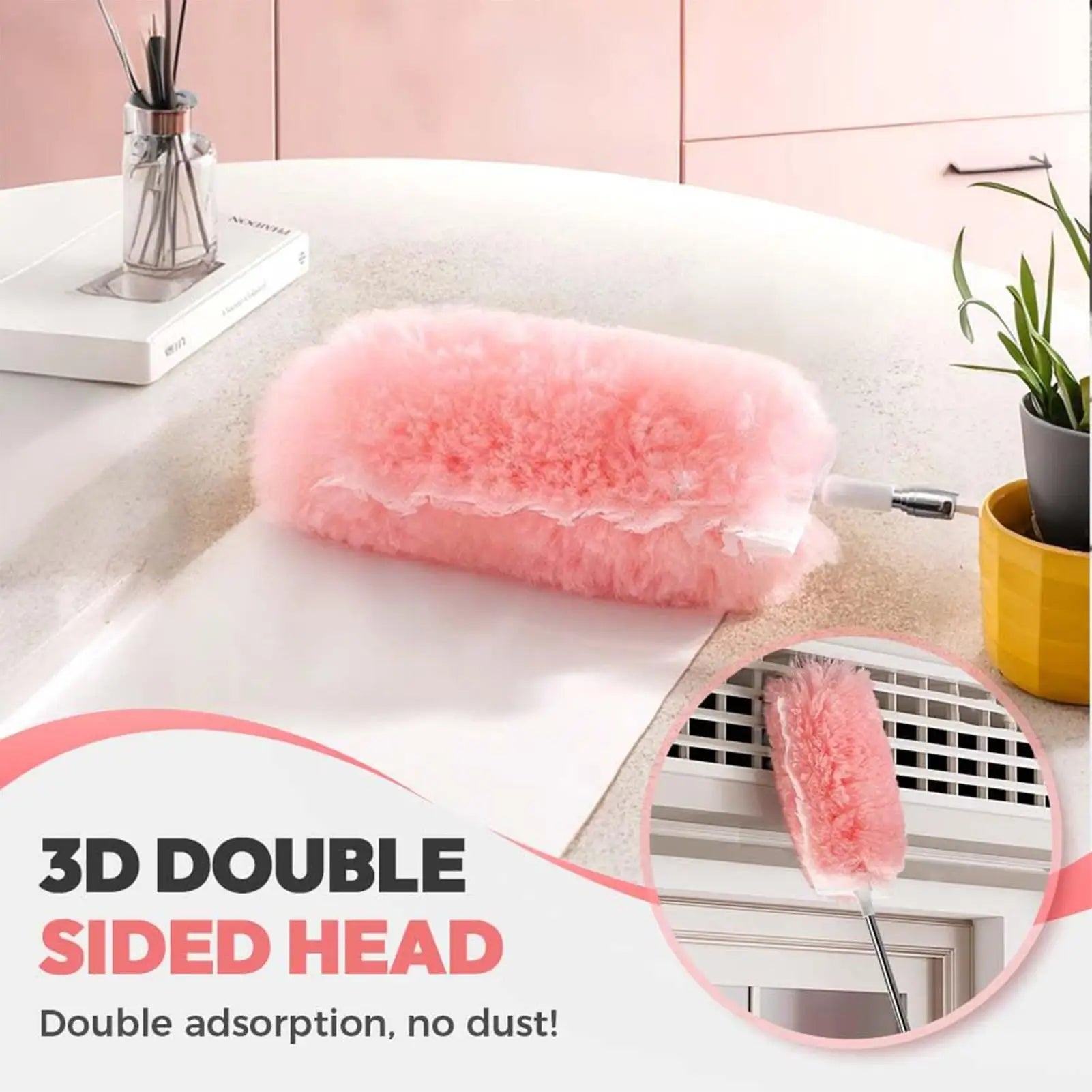 Heavy Duty Duster Extendable Heavy-Duty Cleaning Brush Reusable Mop Portable for Barber Pet Dorm Floor Computer Home Car Ceiling Zpaxo