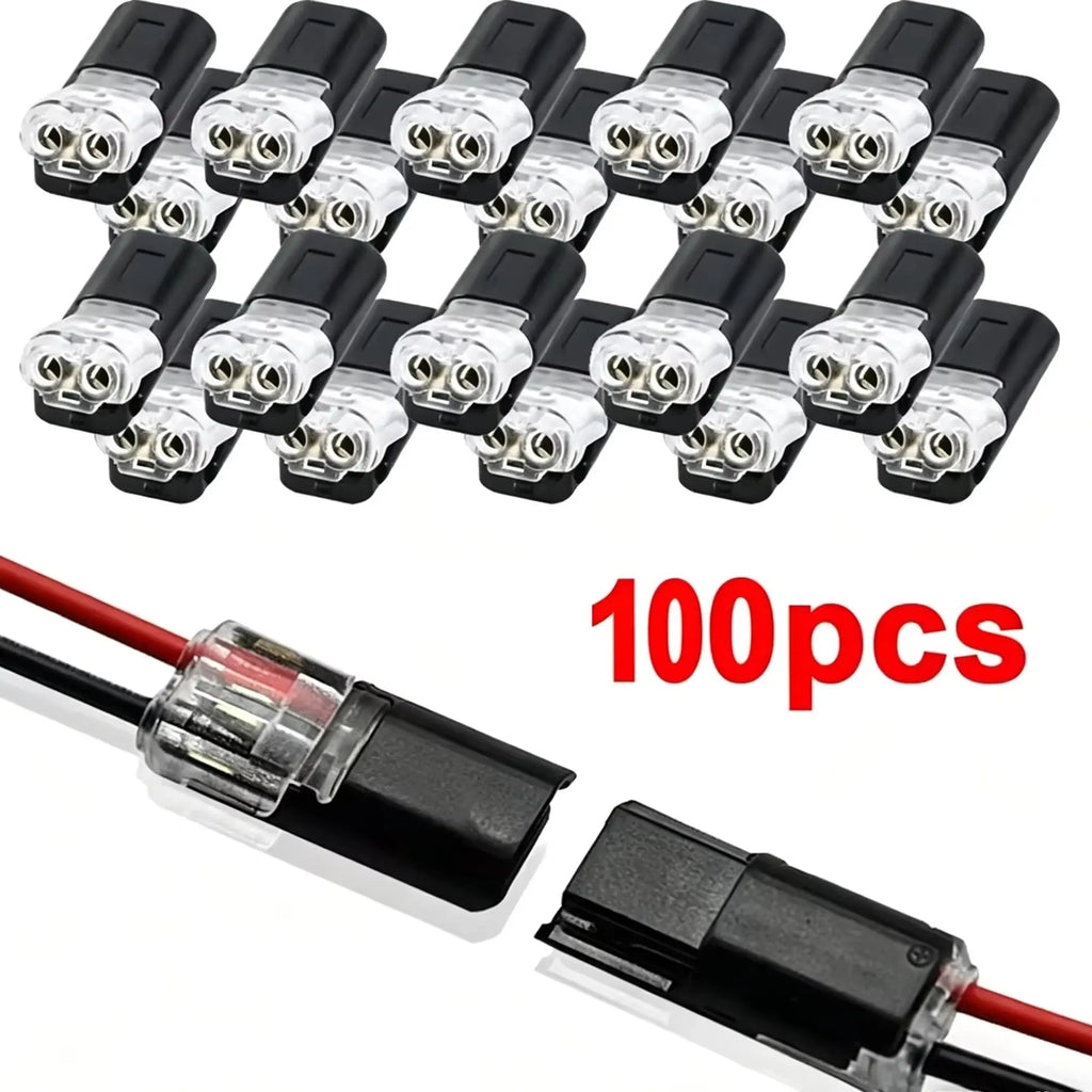 100 2 Pin Way Universal Compact Pluggable LED Wire Connector Zpaxo