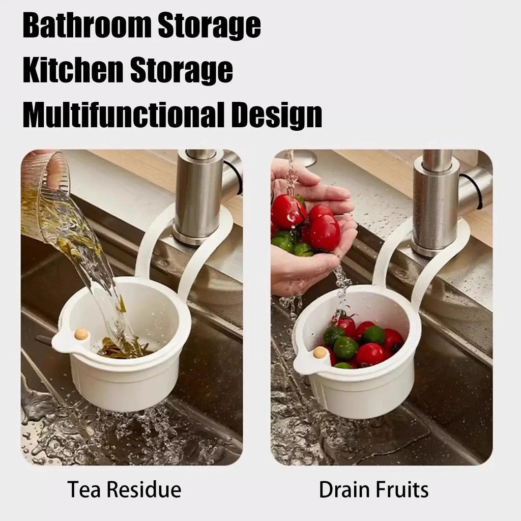 Kitchen Sink Strainer Basket One-click Opening Hanging Filter Faucet