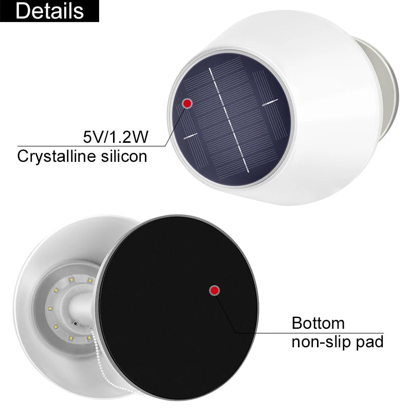 Smart Solar Table Lamp LED White Night Lights for Indoor Desk Outdoor Garden Household - Solar Powered Reading Light Zpaxo