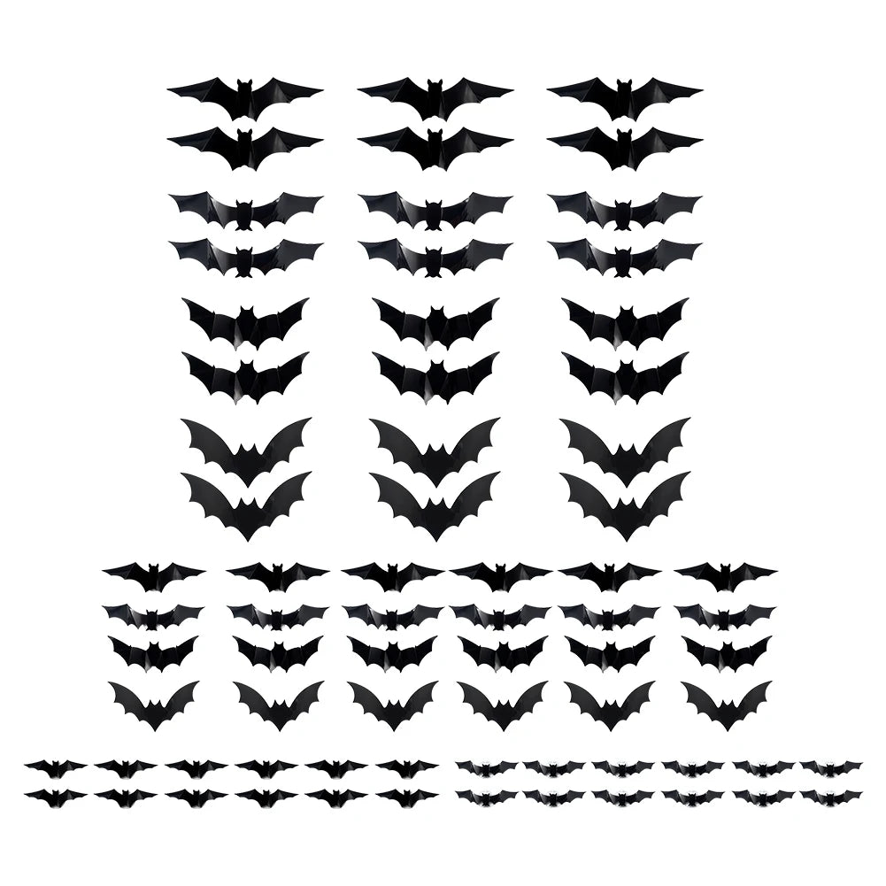 Halloween Lighted 3D Bat Stickers Battery Powered Bats Decorations