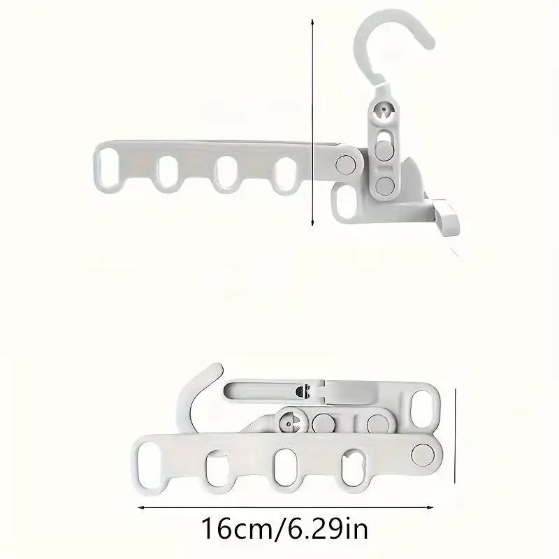 2pcs Foldable 5-Hook Clothes Hanger, Ergonomic & Space-Saving for Travel, Hotel, Dorm, Home Use Zpaxo