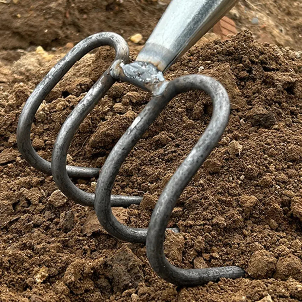 Heavy-Duty Manganese Steel Garden Fork Head – 4-Tine Cultivator Garden Fork Head Zpaxo