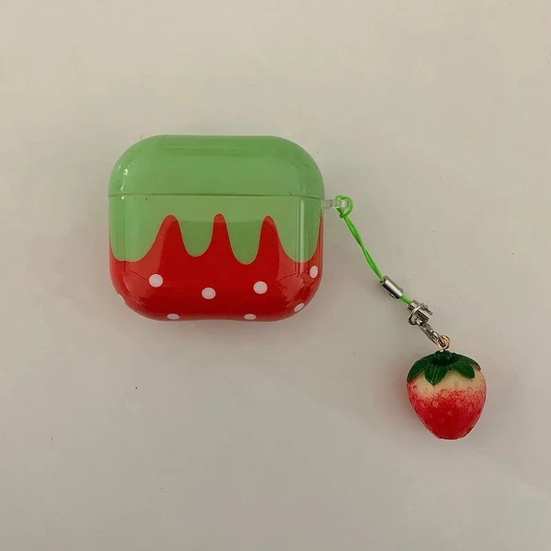 Lovely Strawberry Pattern Soft Silicone Cover Air Pods 4 3 1st 2nd