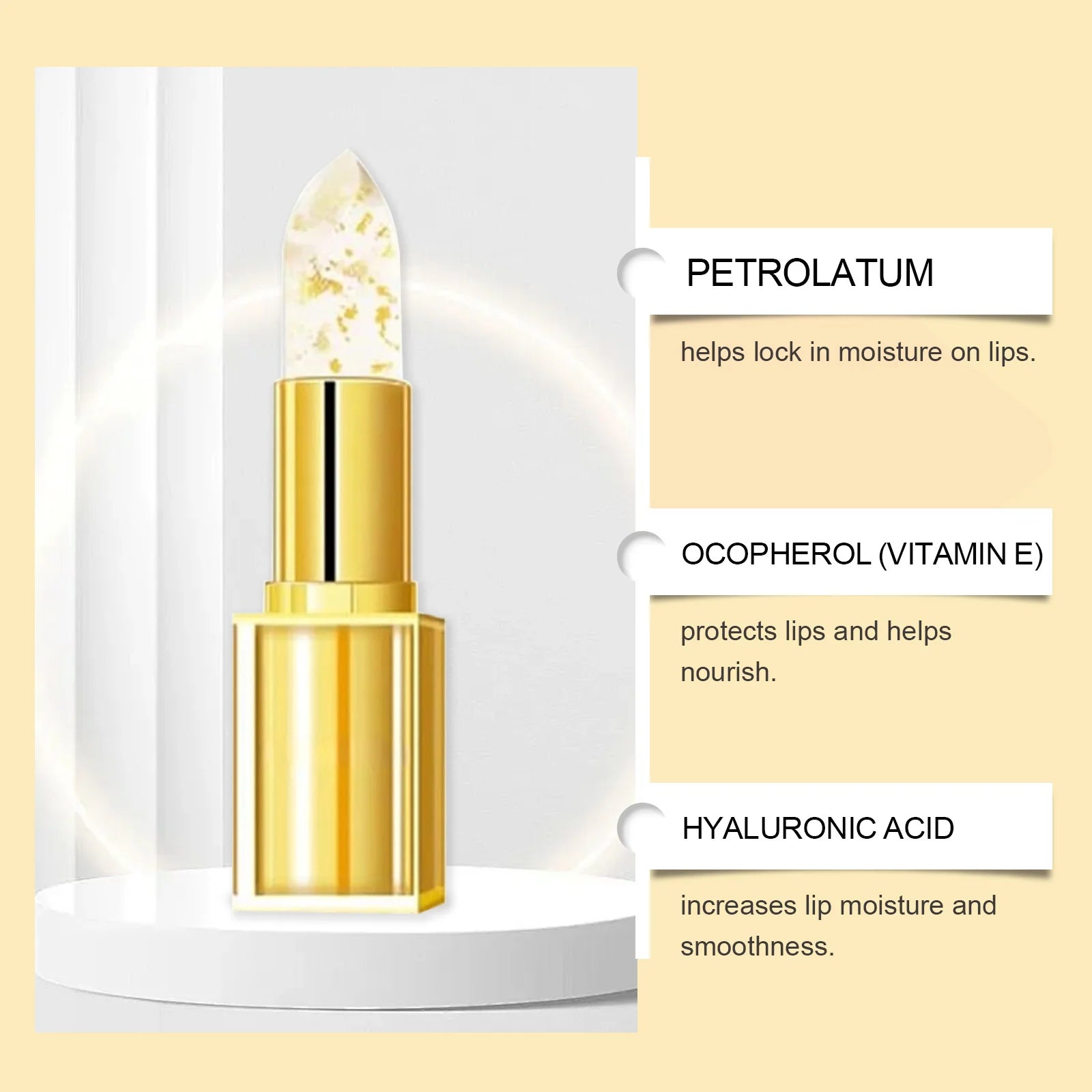 Jaysuing Color Changing Lip Balm – pH Reactive Shimmer & Gold Tinted Lip Balm Zpaxo